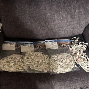 White Swag Lights Set Christmas is coming